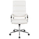 White |#| High Back White LeatherSoft Contemporary Panel Executive Swivel Office Chair