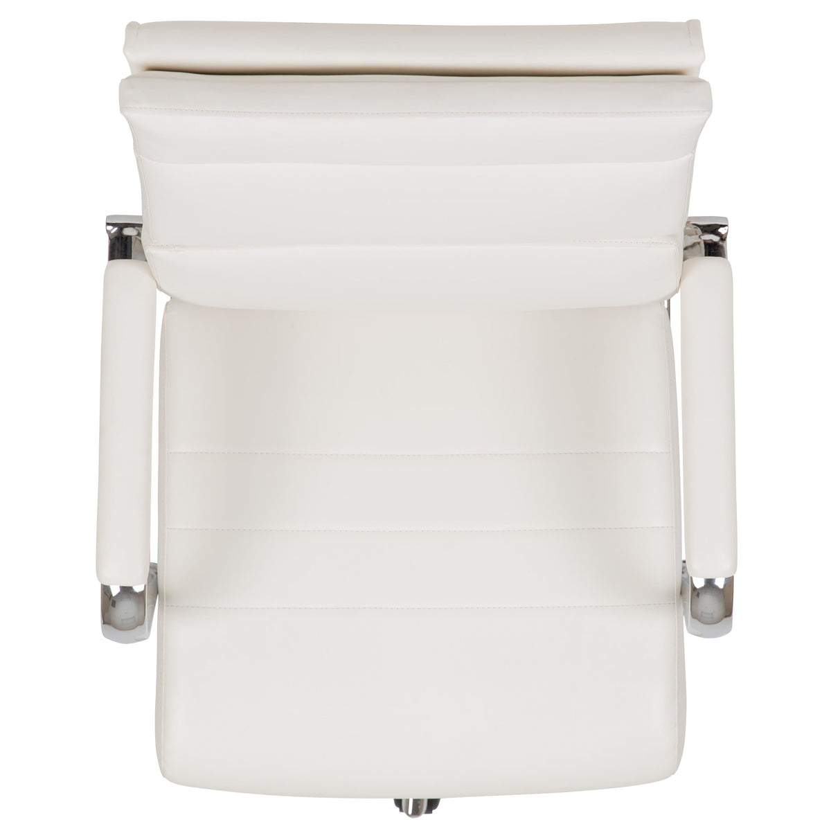 White |#| High Back White LeatherSoft Contemporary Panel Executive Swivel Office Chair