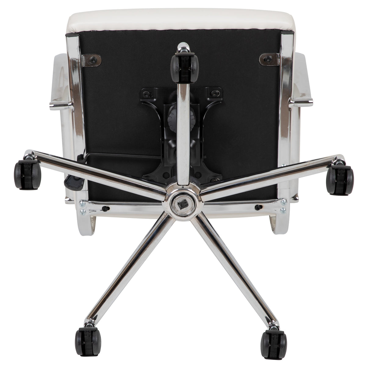 White |#| High Back White LeatherSoft Ribbed Executive Swivel Office Chair - Desk Chair