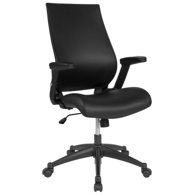 High Back LeatherSoft Executive Swivel Office Chair with Molded Foam Seat and Adjustable Arms
