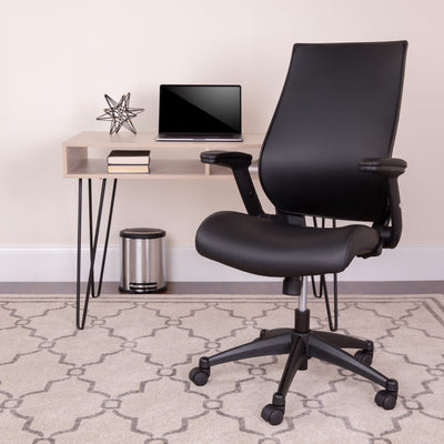 High Back LeatherSoft Executive Swivel Office Chair with Molded Foam Seat and Adjustable Arms