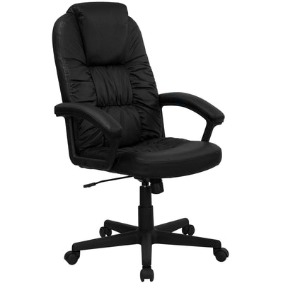 High Back LeatherSoft Soft Ripple Upholstered Executive Swivel Office Chair with Padded Arms