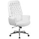 White |#| High Back Traditional Tufted White LeatherSoft Executive Swivel Office Chair