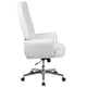 White |#| High Back Traditional Tufted White LeatherSoft Executive Swivel Office Chair