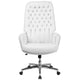 White |#| High Back Traditional Tufted White LeatherSoft Executive Swivel Office Chair