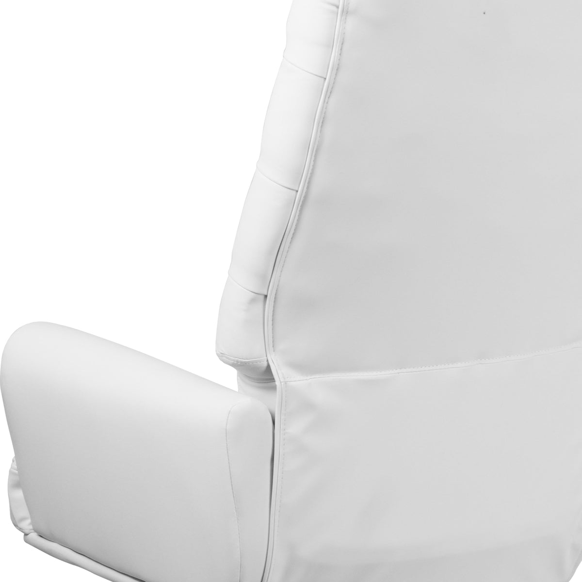 White |#| High Back Traditional Tufted White LeatherSoft Executive Swivel Office Chair