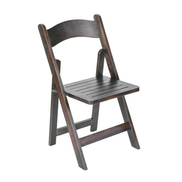 Early American Wood |#| Commercial Grade Solid Wood Portable Folding Dining Chair, Early American Finish