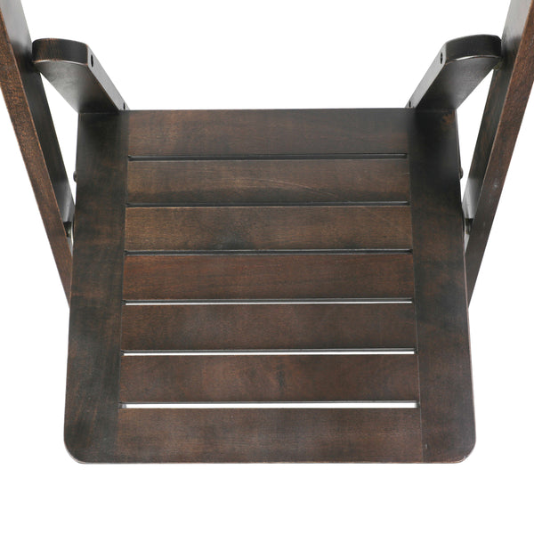 Early American Wood |#| Commercial Grade Solid Wood Portable Folding Dining Chair, Early American Finish