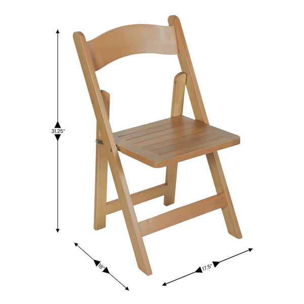 Oak |#| Commercial Grade Solid Wood Portable Folding Dining Chair, Oak Finish
