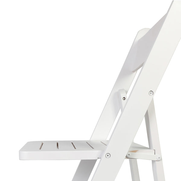 White |#| Commercial Grade Solid Wood Portable Folding Dining Chair, White Finish