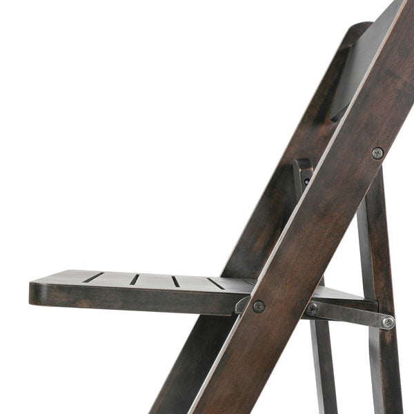 Early American Wood |#| Commercial Grade Solid Wood Portable Folding Dining Chair, Early American Finish