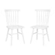 White |#| Windsor Style Commercial Solid Wood Spindle Back Dining Chairs in White-Set of 2