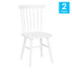 White |#| Windsor Style Commercial Solid Wood Spindle Back Dining Chairs in White-Set of 2