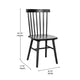 Black |#| Windsor Style Commercial Solid Wood Spindle Back Dining Chairs in Black-Set of 2