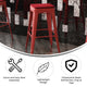 Red/Red |#| Indoor/Outdoor Backless Bar Stool with Poly Seat - Red/Red