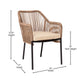 Natural/Ivory |#| Woven Indoor/Outdoor Stacking Club Chair in Natural - Ivory Cushions