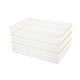 Set of 3 Plastic Stacking Desk Drawer Organizers with Gold Trim - 9 x 6