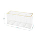 Plastic 4 Compartment Desktop Pen Holder and Organizer with Gold Trim