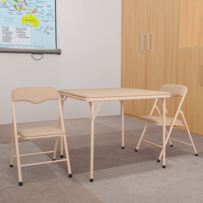 Kids Colorful 3 Piece Folding Table and Chair Set - View 2