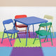 Multi-Color |#| Kids Colorful 5 Piece Padded Folding Table and Chair Set - Kids Game Table