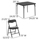 Black |#| Kids Black 5 Piece Folding Table and Chair Set - Kids Activity Table Set