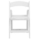 Kids White Resin Folding Chair with White Vinyl Padded Seat