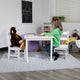 White |#| Kids 3 Piece Solid Hardwood Table and Chair Set for Playroom, Kitchen - White