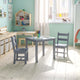 Gray |#| Kids 3 Piece Solid Hardwood Table and Chair Set for Playroom, Kitchen - Gray