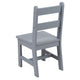 Gray |#| Kids 3 Piece Solid Hardwood Table and Chair Set for Playroom, Kitchen - Gray