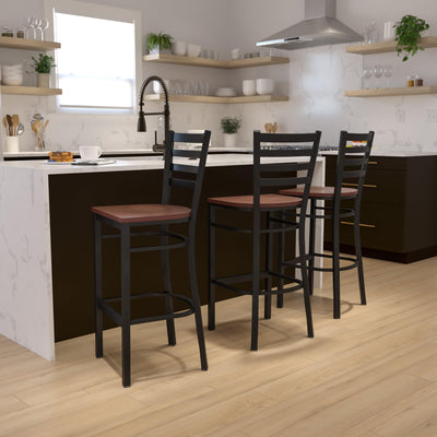 Ladder Back Metal Restaurant Barstool - View 2