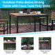 Black Indoor/Outdoor 35inch Square Faux Teak Table with 4 Club Chairs with Arms