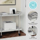 Gray/Brushed Nickel Frame |#| Mobile 2 Tier Home Office Printer Cart with Side Storage-Gray/Brushed Nickel