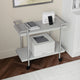 Gray/Brushed Nickel Frame |#| Mobile 2 Tier Home Office Printer Cart with Side Storage-Gray/Brushed Nickel