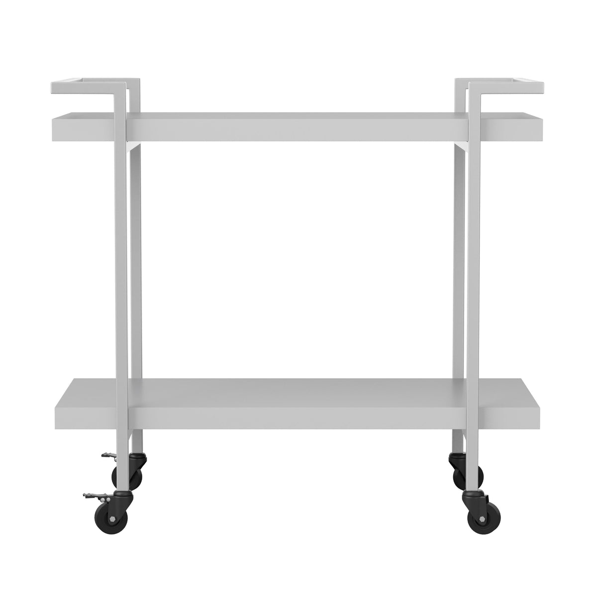 Gray/Brushed Nickel Frame |#| Mobile 2 Tier Home Office Printer Cart with Side Storage-Gray/Brushed Nickel