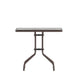 Bronze |#| Modern 31.5inch Square Glass Framed Glass Table with 4 Bronze Slat Back Chairs