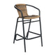 Medium Brown |#| Commercial Indoor-Outdoor Rattan Restaurant Barstool Black Frame-Medium Brown