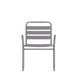 Silver |#| Commercial Indoor-Outdoor Restaurant Stack Chair with Slat Back and Arms-Silver