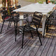 Black |#| Commercial Indoor-Outdoor Restaurant Stack Chair with Slat Back and Arms-Black