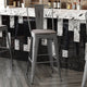 Gray Seat/Clear Coated Frame |#| Indoor Bar Height Stool with Poly Resin Colorful Seat - Clear Coated/Gray