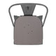 Gray Seat/Clear Coated Frame |#| Indoor Bar Height Stool with Poly Resin Colorful Seat - Clear Coated/Gray