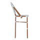 White & Navy/Natural Frame |#| All-Weather Commercial Paris Chair with Bamboo Print Metal Frame-White/Navy