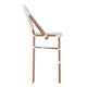White & Gray/Natural Frame |#| All-Weather Commercial Paris 30" Stool with Bamboo Print Metal Frame-White/Gray