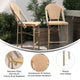 Natural & White/Light Natural Frame |#| All-Weather Commercial Paris Chair with Bamboo Print Metal Frame-Natural/White