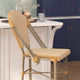 Natural & White/Light Natural Frame |#| All-Weather Commercial Paris Chair with Bamboo Print Metal Frame-Natural/White