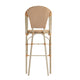 Natural & White/Light Natural Frame |#| All-Weather Commercial Paris Chair with Bamboo Print Metal Frame-Natural/White