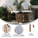 White & Navy/Natural Frame |#| All-Weather Commercial Paris Chair with Bamboo Print Metal Frame-White/Navy