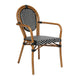 Indoor/Outdoor Commercial Bistro Set with Table and 4 Chairs in Blk/Wht