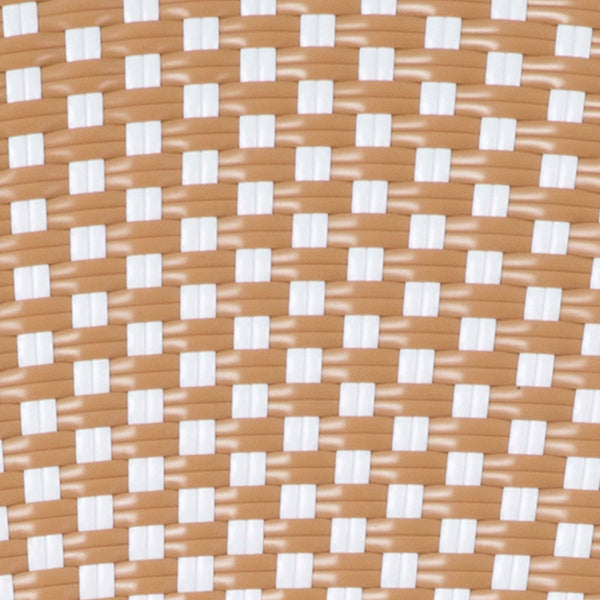 White & Navy/Natural Frame |#| All-Weather Commercial Paris Chair with Bamboo Print Aluminum Frame-White/Navy
