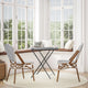 White & Navy/Natural Frame |#| All-Weather Commercial Paris Chair with Bamboo Print Aluminum Frame-White/Navy