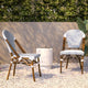White & Navy/Natural Frame |#| All-Weather Commercial Paris Chair with Bamboo Print Aluminum Frame-White/Navy